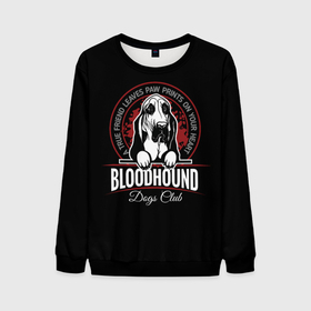 Мужской свитшот 3D с принтом Бладхаунд (Bloodhound) в Тюмени, 100% полиэстер с мягким внутренним слоем | круглый вырез горловины, мягкая резинка на манжетах и поясе, свободная посадка по фигуре | Тематика изображения на принте: animal | bloodhound | dog | бладхаунд | год собаки | гончая собака | друг человека | животное | зверь | ищейка | кинолог | пёс | собака бладхаунд | собаковод | четвероногий | щенкок бладхаунд