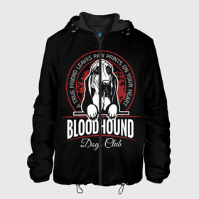 Мужская куртка 3D с принтом Бладхаунд (Bloodhound) в Белгороде, ткань верха — 100% полиэстер, подклад — флис | прямой крой, подол и капюшон оформлены резинкой с фиксаторами, два кармана без застежек по бокам, один большой потайной карман на груди. Карман на груди застегивается на липучку | Тематика изображения на принте: animal | bloodhound | dog | бладхаунд | год собаки | гончая собака | друг человека | животное | зверь | ищейка | кинолог | пёс | собака бладхаунд | собаковод | четвероногий | щенкок бладхаунд