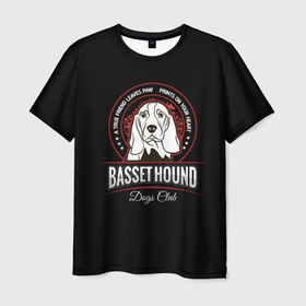 Мужская футболка 3D с принтом Бассет Хаунд (Basset Hound) в Екатеринбурге, 100% полиэфир | прямой крой, круглый вырез горловины, длина до линии бедер | Тематика изображения на принте: animal | dog | hunter | бассет хаунд | год собаки | гончая собака | друг человека | животное | зверь | кинолог | легавая | охотник | охотничья собака | пёс | порода собак | собака бассет хаунд | собаковод