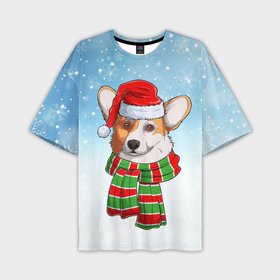 Мужская футболка OVERSIZE 3D с принтом Новогодний Корги   New Years Corgi в Белгороде,  |  | christmas | corgi | dog | santa | дед мороз | елка | зима | корги | новый год | рождество | санта | снег | снегурочка | снежинка | собака | собачка | щенок