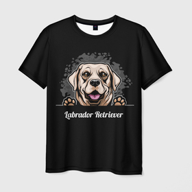 Мужская футболка 3D с принтом Лабрадор Ретривер (Labrador Retriever) в Курске, 100% полиэфир | прямой крой, круглый вырез горловины, длина до линии бедер | animal | dog | hunting dog | labrador | labrador retriever | год собаки | друг человека | животное | зверь | кинолог | лабрадор | лабрадор ретривер | охотничья собака | пес | порода собак | ретривер | собака лабрадор