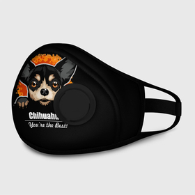 Маска из неопрена с принтом Чихуахуа (Chihuahua) в Рязани, неопрен 100% | Форма огибающая нос. Резинки для ушей с дополнительной резинкой на затылке. Клапан для выдоха для активного дыхания при занятиях спортом. Эластичный материал маски и окантовки для лучшего растяжения и прилегания маски.  | Тематика изображения на принте: animal | chihuahua | dog | год собаки | друг человека | животное | зверь | карликовая собачка | карманная собачка | кинолог | маленькая собака | пёс | пёсик | собака чихуахуа | собаковод | четвероногий
