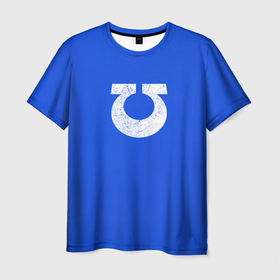 Мужская футболка 3D с принтом Ультрамарины (цвет 13 легиона) в Санкт-Петербурге, 100% полиэфир | прямой крой, круглый вырез горловины, длина до линии бедер | astartes | guilliman | ultramarines | waha | warhammer | астартес | вархаммер | ваха | гиллиман | жиллиман | ультрамарины
