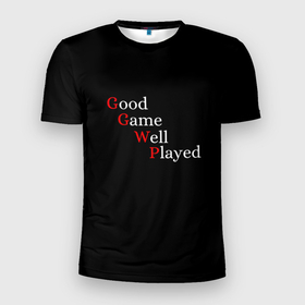 Мужская футболка 3D Slim с принтом Game language в Тюмени, 100% полиэстер с улучшенными характеристиками | приталенный силуэт, круглая горловина, широкие плечи, сужается к линии бедра | csgo | cybersport | dota2 | ggwp | glhf | teamspirit