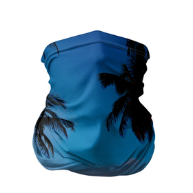 Бандана-труба 3D с принтом Пляжное настроение в Санкт-Петербурге, 100% полиэстер, ткань с особыми свойствами — Activecool | плотность 150‒180 г/м2; хорошо тянется, но сохраняет форму | вечернеенебо | закат | море | облака | пальмы | песок | пляж