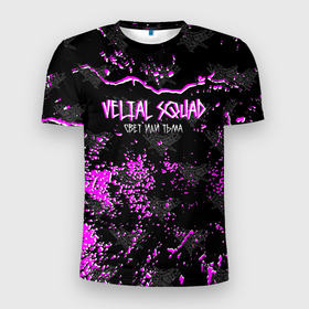 Мужская футболка 3D Slim с принтом VELIAL   SQUAD. в Санкт-Петербурге, 100% полиэстер с улучшенными характеристиками | приталенный силуэт, круглая горловина, широкие плечи, сужается к линии бедра | pharaoh | velial | velial squad | velialsquad | велиал сквад | глубина | рэп