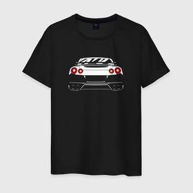 Мужская футболка хлопок с принтом Nissan GT R r35 в Санкт-Петербурге, 100% хлопок | прямой крой, круглый вырез горловины, длина до линии бедер, слегка спущенное плечо. | godzilla | gtr | jdm | nissan | авто | годзила | гтр | гэтр | ждм | ниссан | рисунок | тачка | тюнинг | японская