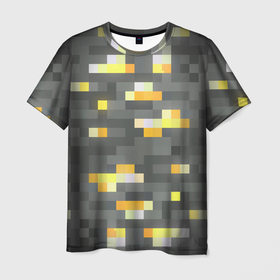Мужская футболка 3D с принтом ЗОЛОТАЯ РУДА | GOLD ORE | MINECRAFT в Курске, 100% полиэфир | прямой крой, круглый вырез горловины, длина до линии бедер | Тематика изображения на принте: block | box | dirt | gold | golden | minecraft | ore | pixels | texture | биом | блок | земля | золотая | золото | майнкрафт | пиксели | пиксельный | руда | текстура