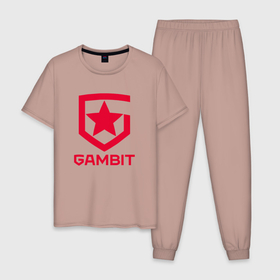 Мужская пижама хлопок с принтом ГАМБИТ КС:ГО в Петрозаводске, 100% хлопок | брюки и футболка прямого кроя, без карманов, на брюках мягкая резинка на поясе и по низу штанин
 | cs | cs go | cs go gambit | csgo | csgo gambit | gambit | gambit cs go | gambit csgo | gambit кс го | gambit ксго | гамбит | гамбит кс го | гамбит ксго | кс | кс го | кс го gambit | кс го гамбит | ксго | ксго gambit | ксго гамбит