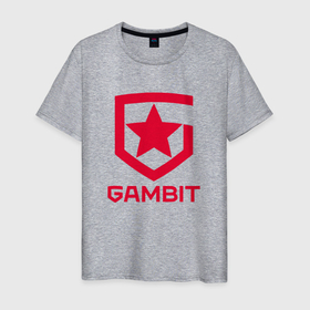 Мужская футболка хлопок с принтом ГАМБИТ КС:ГО в Белгороде, 100% хлопок | прямой крой, круглый вырез горловины, длина до линии бедер, слегка спущенное плечо. | Тематика изображения на принте: cs | cs go | cs go gambit | csgo | csgo gambit | gambit | gambit cs go | gambit csgo | gambit кс го | gambit ксго | гамбит | гамбит кс го | гамбит ксго | кс | кс го | кс го gambit | кс го гамбит | ксго | ксго gambit | ксго гамбит