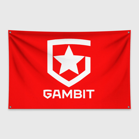 Флаг-баннер с принтом Gambit Esports | КС:ГО в Тюмени, 100% полиэстер | размер 67 х 109 см, плотность ткани — 95 г/м2; по краям флага есть четыре люверса для крепления | 