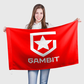 Флаг 3D с принтом Gambit Esports | КС:ГО в Тюмени, 100% полиэстер | плотность ткани — 95 г/м2, размер — 67 х 109 см. Принт наносится с одной стороны | 