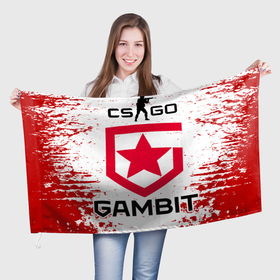 Флаг 3D с принтом Gambit Esports | CS:GO , 100% полиэстер | плотность ткани — 95 г/м2, размер — 67 х 109 см. Принт наносится с одной стороны | 