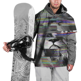 Накидка на куртку 3D с принтом Glitch lion 2020 в Кировске, 100% полиэстер |  | fashion | glitch | lion | vanguard | авангард | глитч | лев | мода