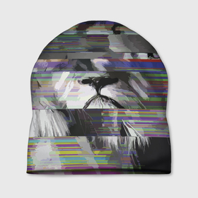 Шапка 3D с принтом Glitch lion 2020 , 100% полиэстер | универсальный размер, печать по всей поверхности изделия | fashion | glitch | lion | vanguard | авангард | глитч | лев | мода