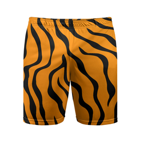 Мужские шорты спортивные с принтом ТИГРИННЫЕ ПОЛОСЫ ,  |  | Тематика изображения на принте: 2022 | в топе | в тренде | полосы | принт тигр | символ года | тигр