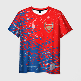Мужская футболка 3D с принтом Arsenal: Фирменные цвета. в Тюмени, 100% полиэфир | прямой крой, круглый вырез горловины, длина до линии бедер | arsenal | fc | football | football club | sport | арсенал | спорт | спортивные | униформа | фирменные цвета | фк | футбол | футбольный клуб