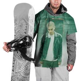 Накидка на куртку 3D с принтом Хаски в комнате в Белгороде, 100% полиэстер |  | haski | hasky | hip hop | huskey | rap | rep | исполнители | исполнитель | музыка | реп | хаски