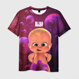 Мужская футболка 3D с принтом Босс   молокосос в душе в Новосибирске, 100% полиэфир | прямой крой, круглый вырез горловины, длина до линии бедер | baby | boss | boss baby | босс | босс молокосос | маленький босс | малыш | мальчик | молокосос | ребенок