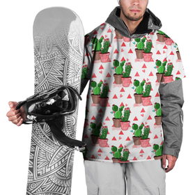 Накидка на куртку 3D с принтом Кактусы в горшках в Екатеринбурге, 100% полиэстер |  | горшок | иголки | кактус | кактусы | цветы