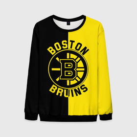 Мужской свитшот 3D с принтом Boston Bruins, Бостон Брюинз в Петрозаводске, 100% полиэстер с мягким внутренним слоем | круглый вырез горловины, мягкая резинка на манжетах и поясе, свободная посадка по фигуре | boston | boston bruins | bruins | hockey | nhl | usa | бостон | бостон брюинз | нхл | спорт | сша | хоккей | шайба