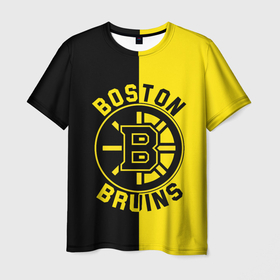 Мужская футболка 3D с принтом Boston Bruins, Бостон Брюинз в Новосибирске, 100% полиэфир | прямой крой, круглый вырез горловины, длина до линии бедер | Тематика изображения на принте: boston | boston bruins | bruins | hockey | nhl | usa | бостон | бостон брюинз | нхл | спорт | сша | хоккей | шайба