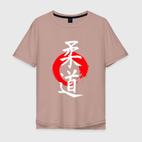 Мужская футболка хлопок Oversize с принтом Символ ДЗЮДО в Кировске, 100% хлопок | свободный крой, круглый ворот, “спинка” длиннее передней части | judo | m1 | mma | sambo | zen | борьба | греплинг | дзен | дзюдо | единоборства | зен | иероглифы | круг дзен | м1 | мма | самбо | символ дзюдо | япония | японские иероглифы | японские символы