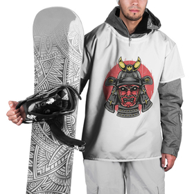 Накидка на куртку 3D с принтом Красный Шлем Самурая в Белгороде, 100% полиэстер |  | Тематика изображения на принте: азия | аниме | бушидо | воин | дракон | катана | китай | корея | маска | меч | самурай | шлем | япония