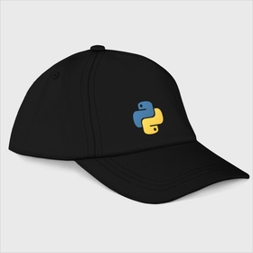 Бейсболка с принтом Python язык в Тюмени, 100% хлопок | классический козырек, металлическая застежка-регулятор размера | python | кодинг | питон | программирование | программист