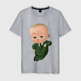 Мужская футболка хлопок с принтом Baby Boss в Екатеринбурге, 100% хлопок | прямой крой, круглый вырез горловины, длина до линии бедер, слегка спущенное плечо. | baby | babycorp | boss | большой | босс | дети | дитя | малыш | младенец | молокососс | ребенок