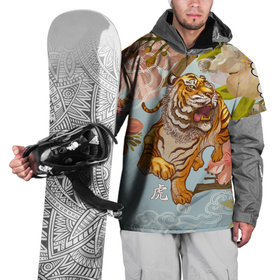 Накидка на куртку 3D с принтом Китайский тигр | Символ 2022 года в Екатеринбурге, 100% полиэстер |  | Тематика изображения на принте: 2022 | 2022 тигр | восточный тигр | восточный узор | иероглиф тигра | китай | китайский пейзаж | китайский тигр | новый год | тигр | тигр 2022 | тигр китайский