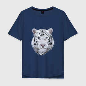 Мужская футболка хлопок Oversize с принтом Бенгальский белый тигр , 100% хлопок | свободный крой, круглый ворот, “спинка” длиннее передней части | 2022 | 2022 тигр | белый тигр | бенгальский | бенгальский тигр | бенгальского тигра | восточный тигр | китай | китайский тигр | новый год | тигр | тигр 2022 | тигр китайский | тигра
