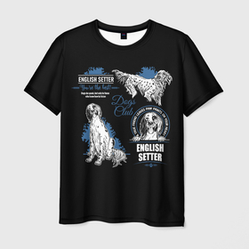 Мужская футболка 3D с принтом Английский Сеттер (English Setter) , 100% полиэфир | прямой крой, круглый вырез горловины, длина до линии бедер | animal | dog | english setter | hunting dog | setter | английский сеттер | год собаки | друг человека | животное | зверь | кинолог | легавая | охотничья собака | пёс | порода собак | сеттер | собака