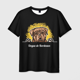 Мужская футболка 3D с принтом Бордоский Дог (Dogue de bordeaux) в Кировске, 100% полиэфир | прямой крой, круглый вырез горловины, длина до линии бедер | animal | dog | dogue de bordeaux | dogue de bordeaux mastiff | french mastiff | бордоский дог | год собаки | друг человека | животное | кинолог | пёс | порода собак | собака бордоский мастиф | собаковод | французский мастиф
