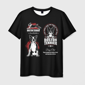 Мужская футболка 3D с принтом Бостон Терьер (Boston Terrier) в Санкт-Петербурге, 100% полиэфир | прямой крой, круглый вырез горловины, длина до линии бедер | a | boston terrier | bull terrier | bulldog | dog | terrier | бостон терьер | бостонский терьер | бульдог | бультерьер | год собаки | друг человека | животное | зверь | ищейка | кинолог | кость | пёс | собака бостон терьер