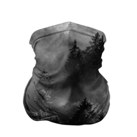 Бандана-труба 3D с принтом МРАЧНЫЙ ЛЕС | FOREST в Кировске, 100% полиэстер, ткань с особыми свойствами — Activecool | плотность 150‒180 г/м2; хорошо тянется, но сохраняет форму | Тематика изображения на принте: forest | деревья | дым | лес | мрачный лес | природа | туман
