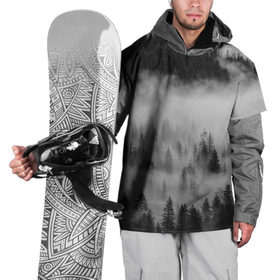 Накидка на куртку 3D с принтом ТУМАННЫЙ ЛЕС | FOREST в Белгороде, 100% полиэстер |  | Тематика изображения на принте: forest | деревья | дым | лес | мрачный лес | природа | туман