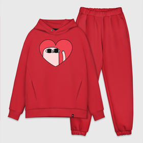 Мужской костюм хлопок OVERSIZE с принтом ketnipz сердце ,  |  | bean | bean ketnipz | heart | ketnipz | ketnipz heart | ketnipz mountain | ketnipz сердце | meme | memes | mountain | мем | мемы | сердце | фасолька | фасолька кетнипз