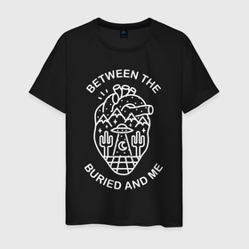 Мужская футболка хлопок с принтом Between the Buried and Me в Белгороде, 100% хлопок | прямой крой, круглый вырез горловины, длина до линии бедер, слегка спущенное плечо. | between the buried and me | btbam | death metal | группы | метал | музыка | прогрессив метал | рок