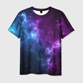 Мужская футболка 3D с принтом NEON GALAXY | НЕОНОВЫЙ КОСМОС в Санкт-Петербурге, 100% полиэфир | прямой крой, круглый вырез горловины, длина до линии бедер | colors | galaxy | paints | space | star nebula | stars | texture | абстракция | брызги | вселенная | галактика | звезда | звезды | космический | краски | планеты | текстуры