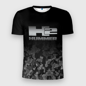Мужская футболка 3D Slim с принтом H2 | HUMMER LOGO в Петрозаводске, 100% полиэстер с улучшенными характеристиками | приталенный силуэт, круглая горловина, широкие плечи, сужается к линии бедра | auto | h1 | h2 | hammer | hmmwv | hummer | logo | авто | ам | военный | военный автомобиль | лого | логотип | милитари | миллитари | хаки | хамер | хаммер