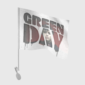 Флаг для автомобиля с принтом Green day on wall в Кировске, 100% полиэстер | Размер: 30*21 см | alternative | green day | greenday | music | punk | punkrock | rock | альтернатива | грин дэй | гриндэй | музыка | панк | панкрок | рок