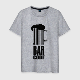 Мужская футболка хлопок с принтом Пиво с Бар Кодом в Екатеринбурге, 100% хлопок | прямой крой, круглый вырез горловины, длина до линии бедер, слегка спущенное плечо. | alcohol | beer | beers | bier | бар | бар код | штрих код
