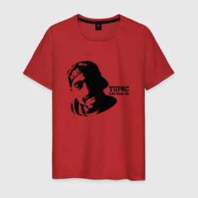 Мужская футболка хлопок с принтом тупак 2022 в Тюмени, 100% хлопок | прямой крой, круглый вырез горловины, длина до линии бедер, слегка спущенное плечо. | tupac amaru shakur | реп сша | тупак | тупак шакур | шакур