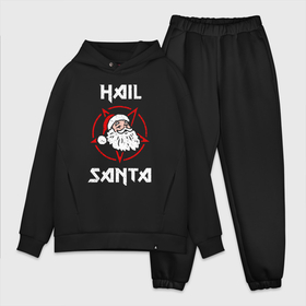 Мужской костюм хлопок OVERSIZE с принтом Hail Santa ,  |  | art | christmas | new year | santa | santa claus | sign | star | арт | звезда | знак | новый год | рождество | санта | санта клаус