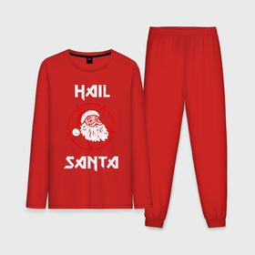 Мужская пижама хлопок (с лонгсливом) с принтом Hail Santa ,  |  | art | christmas | new year | santa | santa claus | sign | star | арт | звезда | знак | новый год | рождество | санта | санта клаус