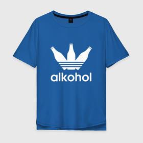 Мужская футболка хлопок Oversize с принтом Alcohol как Adidas , 100% хлопок | свободный крой, круглый ворот, “спинка” длиннее передней части | adidas | alcohol | beer | beers | bier | бар
