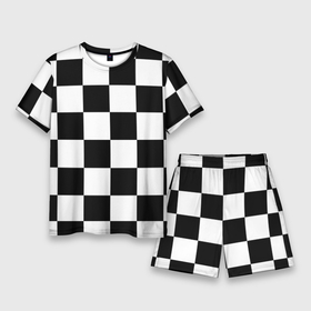 Мужской костюм с шортами 3D с принтом Шахматная доска паттерн в Тюмени,  |  | chess | доска | паттерн | фигуры | ход королевы | шахматные | шахматы