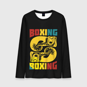 Мужской лонгслив 3D с принтом Бокс, Boxing в Санкт-Петербурге, 100% полиэстер | длинные рукава, круглый вырез горловины, полуприлегающий силуэт | boxing | boxing russia | бокс | боксер | перчатки