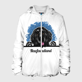 Мужская куртка 3D с принтом Ньюфаундленд (Newfoundland) в Белгороде, ткань верха — 100% полиэстер, подклад — флис | прямой крой, подол и капюшон оформлены резинкой с фиксаторами, два кармана без застежек по бокам, один большой потайной карман на груди. Карман на груди застегивается на липучку | animal | diver dog | dog | newfoundland dog | год собаки | друг человека | животное | зверь | кинолог | ньюфаундленд | пёс | порода собак | собака | собака водолаз | собака ньюфаундленд | собаковод | щенок